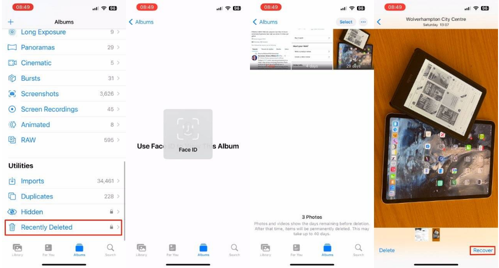 清苑苹果14维修分享 iPhone14 上恢复已删除的照片 