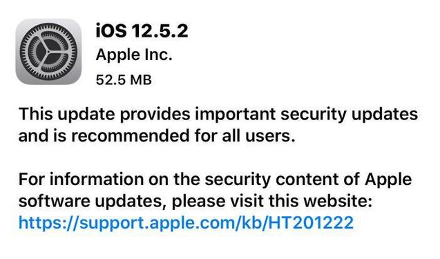 清苑苹果手机维修分享iOS12.5.2发布，建议所有老苹果用户安装 